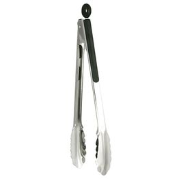 Tongs Stainless Steel Black Handle 30cm 12in