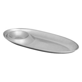 Vintage Steel Oval French Fry Plate 27cm X 14cm