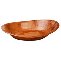 Woven Wood Oval Bowl 14 X19.5cm / 7.5in X 5.5in