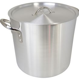 Zsp Aluminium Stockpot With Lid 30ltr - 46cm Diam Inc Handles- H 32cm