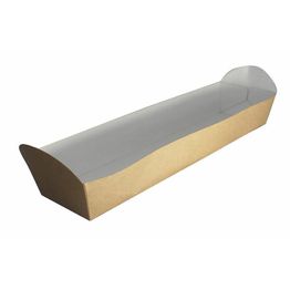 go-pak Kraft Baguette / Hot Dog Tray 275mm