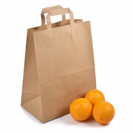 Large Brown Kraft Paper Carrier Bags Tape Handle 25cm x 30cm x 13.5cm