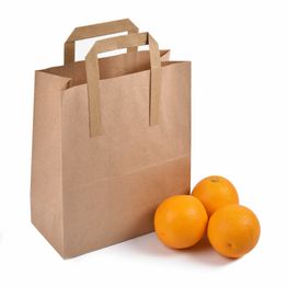 Medium Brown Kraft Paper Carrier Bags Tape Handle 22cm x 25cm x 11cm