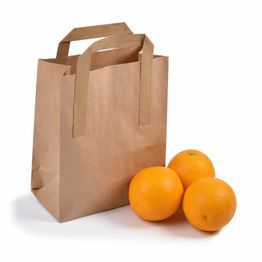 Small Brown Kraft Paper Carrier Bags Tape Handle 18cm x 21.5cm x 8.5cm