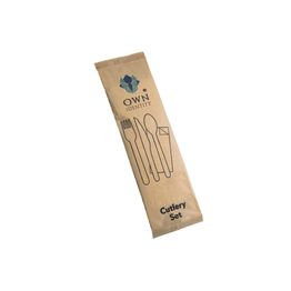 Compostable Wooden Cutlery Pack (Knife, Fork, Napkin &amp; Spoon)