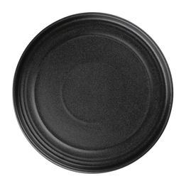 Olympia Cavolo Flat Round Plates Textured Black 220mm
