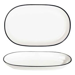 Modest Black Oval Platter 33 x 21cm / 13" x 8.25"