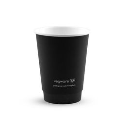 Vegware 12oz Double Wall Black Hot Cup, - VDW-B12