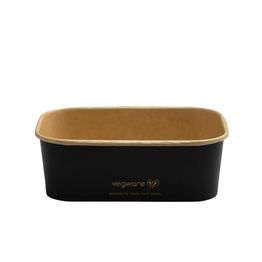 Vegware SBC-24 24oz/750ml Rectangular Black Paper Food Container