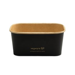 Vegware SBC-34 34oz/1000ml Rectangular Black Food Container