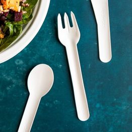 Vegware VP-FK6.2 6.2in Compostable Paper Fork alternative