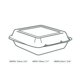 Vegware 8in Square Bagasse Lunch Box - VB08 alternative