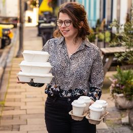 Vegware 8in Square Source-Reduced Bagasse - VB08-SR alternative