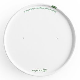 Vegware VLID115P 115-Series Flat Paper Hot Lid