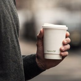 Vegware VDW-W12 12oz Double Wall White Cup alternative