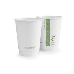 Vegware VDW-W12 12oz Double Wall White Cup