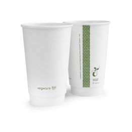 Vegware VDW-W16 16oz Double Wall White Cup