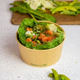 Vegware RKC-34 34oz/1000ml Round Kraft Food Container alternative