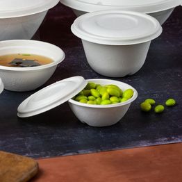 Vegware BB-04 4oz/110ml Nourish Moulded Fibre Bonnie Bowl alternative