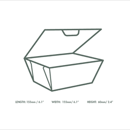 Vegware MFB-6X6 6 X 6in Microflute Hinged Hot Box alternative