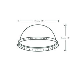 Vegware C76D-NH 76-Series PLA Dome Lid, No Hole alternative