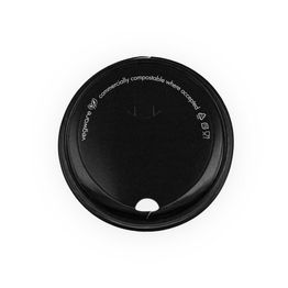 Vegware VLID89PB- 89-Series Black Paper Sipping Lid