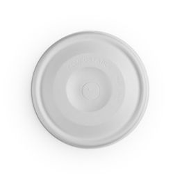 Vegware BLID89F-CH 89-Series Nourish Moulded Fibre Cold Cup Flat Lid - Straw Slot