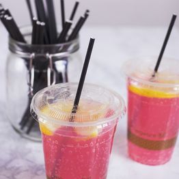 Vegware PS06C-BLK Cocktail Black 6mm Paper Straw alternative
