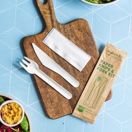 Vegware VP-KFWN Compostable Paper Knife And Fork alternative