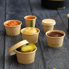 Vegware VWPLK25 Kraft Paper Portion Pot Lid