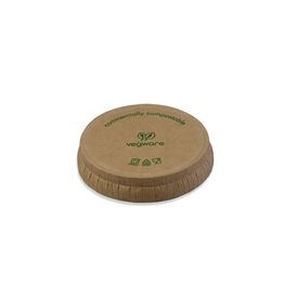 Vegware VWPLK1 Kraft Paper Portion Pot Lid (fits 1oz pot)
