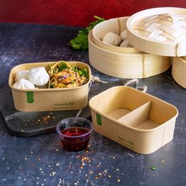 Vegware SKC-HALFIN Rectangular Kraft Container Insert alternative