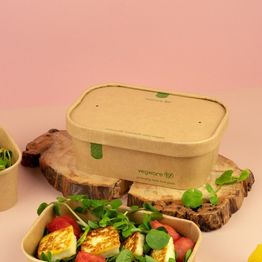 Vegware SLID-7X5P Rectangular Kraft Paper Lid alternative