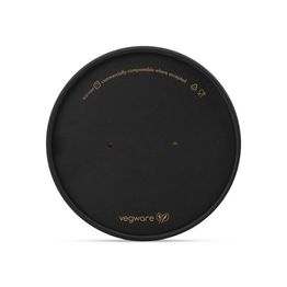 Vegware RLID150BP Round Black Paper Lid, 150-Series