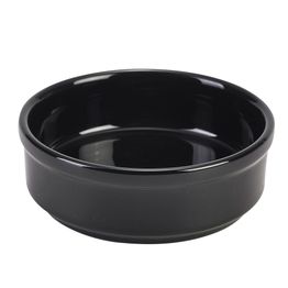 Genware Porcelain Black Round Dish 10cm/ 4"