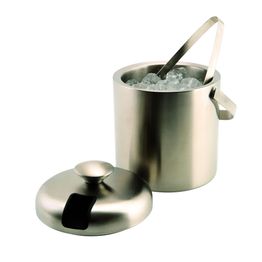 Genware Insulated Stainless Steel Ice Bucket &amp; Tong 1.2L
