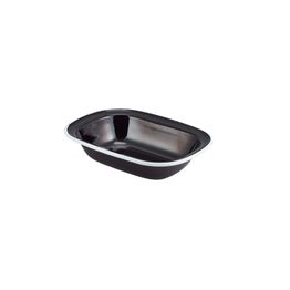 Enamel Pie Dish Black with White Rim 20cm