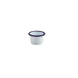 Enamel Ramekin White with Blue Rim 7cm Dia 90ml/ 3.2oz