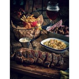 Enamel Rectangular Pie Dish White &amp; Blue 18cm alternative