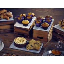 Genware Acacia Wood Box/ Riser GN 1/2 alternative