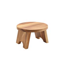 Genware Acacia Wood Round Buffet Riser 25cm