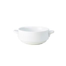 Genware Porcelain Lugged Soup Bowl 25cl/ 8.75oz