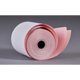 Paper Till Roll 2 Ply Pink &amp; White Paper 76 x 76mm