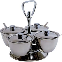 GenWare Stainless Steel Revolving Relish Server 4-Way