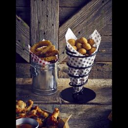 Greaseproof Paper Bags Black Gingham Print 17.5 x 17.5cm alternative