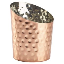Hammered Copper Plated Angled Cone 9.5 x 11.6cm (Dia x H)