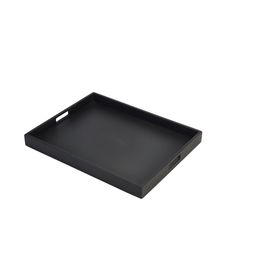 Solid Black Butlers Tray 49 x 38.5 x 4.5cm
