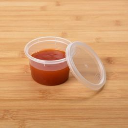 4oz Satco Plastic Deli / Sauce Heavy Duty Pots With Lids