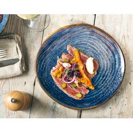 Terra Porcelain Aqua Blue Organic Plate 25cm alternative