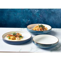 Terra Porcelain Aqua Blue Two Tone Coupe Bowl 20.5cm alternative